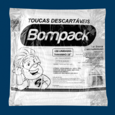 Touca Bompack TNT Branca Sanfonada 18 45x50cm 100UN